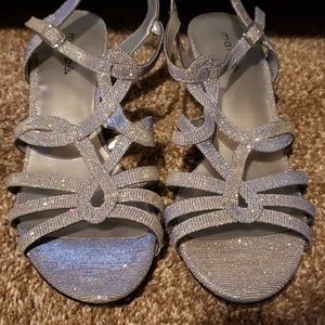 Silver Maripe Heels